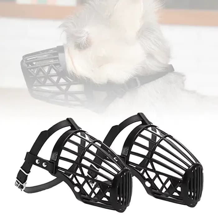 Panier de museau pour chien en plastique et cuir souple, solide, conception, sangles de réglage Anti