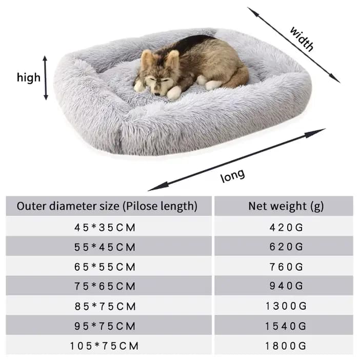 Mir en peluche pour animaux de compagnie, lit pour chien, canapé moelleux, grands paniers, petit, gr