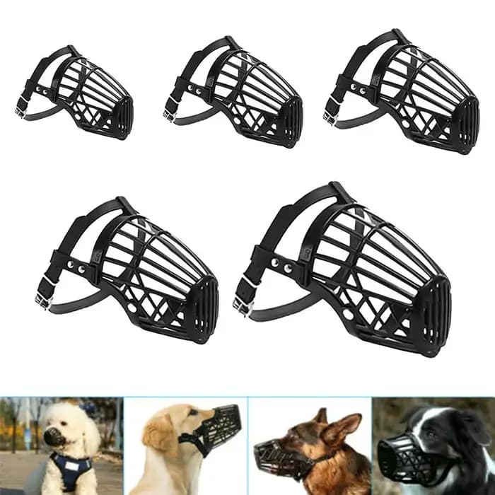 Panier de museau pour chien en plastique et cuir souple, solide, conception, sangles de réglage Anti