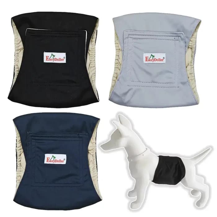 Couche lavable pour chien, 5 pièces, confortable et réglable, bande ventrale, pantalon pour pipi, an
