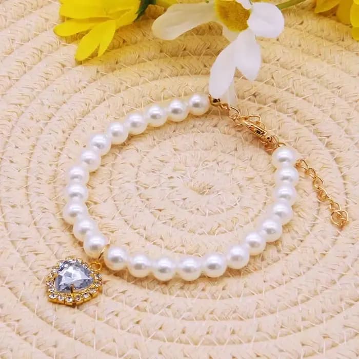 Collier de perles pour animaux de compagnie, collier de princesse pour chien, bijoux pour chat, acce