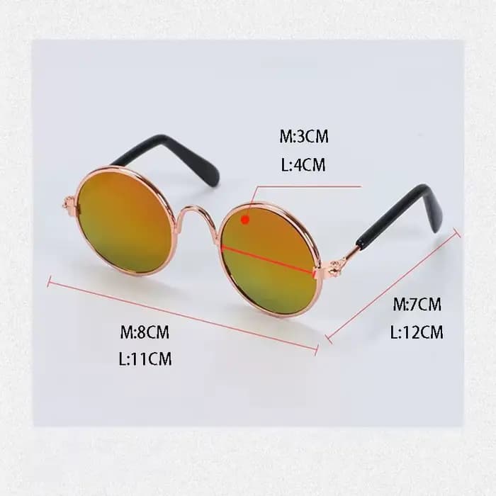 Jolies lunettes de soleil rondes Vintage pour chat, lunettes réfléchissantes pour petit chien, chat,