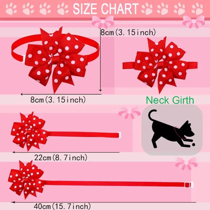 50pcs chien noeud papillon point solide noeud papillon collier pour petits chiens pour chien bricola