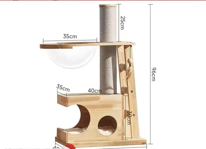 Cadre d'escalade pour chat en bois massif, planche à gratter pour arbre à chat, tout-en-un, petit es