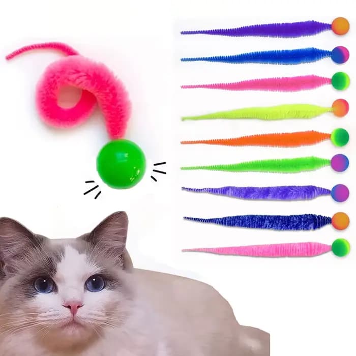 Jouets interactifs pour chat, boule rebondissante colorée, fournitures pour animaux de compagnie, Pu