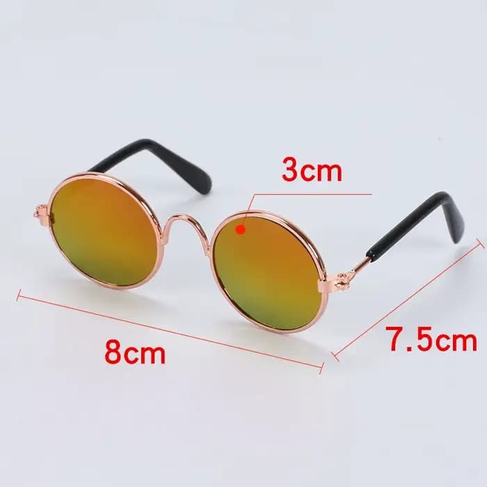 Jolies lunettes de soleil rondes Vintage pour animaux de compagnie, lunettes réfléchissantes pour pe