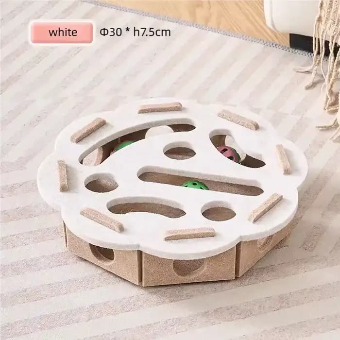 Jouet labyrinthe pour chat avec trous, boîte de jeu en feutre doux avec boule à clochette, jouet int