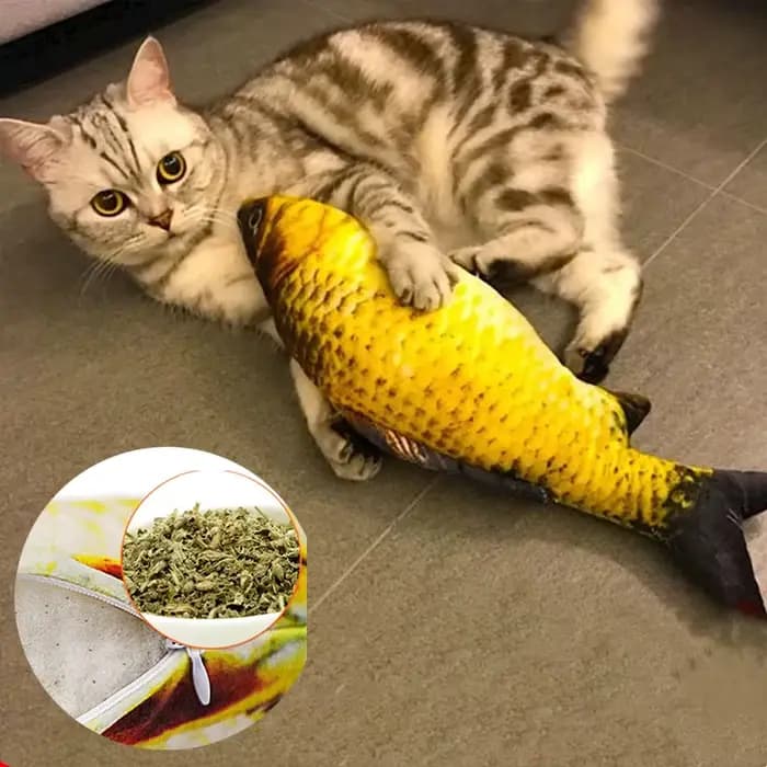 Jouet créatif pour chat, Simulation de poisson 3d, peluche douce, Anti-morsure, Interaction d'herbe