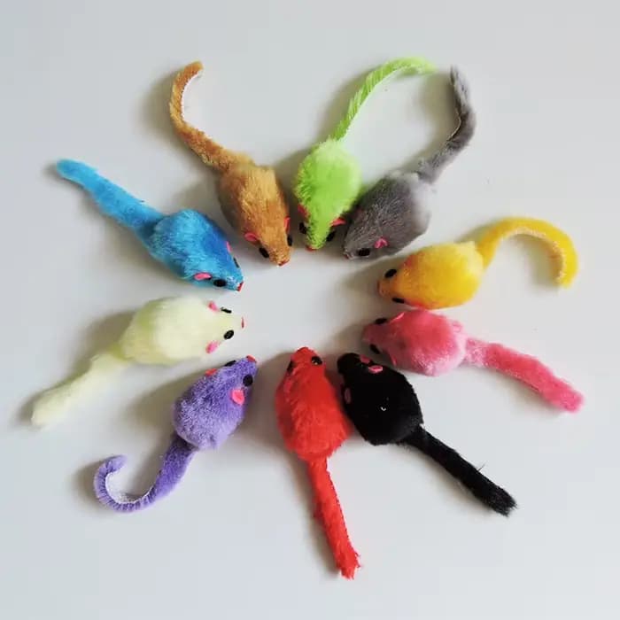 Jouet en peluche pour chat, 5 pièces, souris interactive douce et solide, jouets pour chaton drôle,