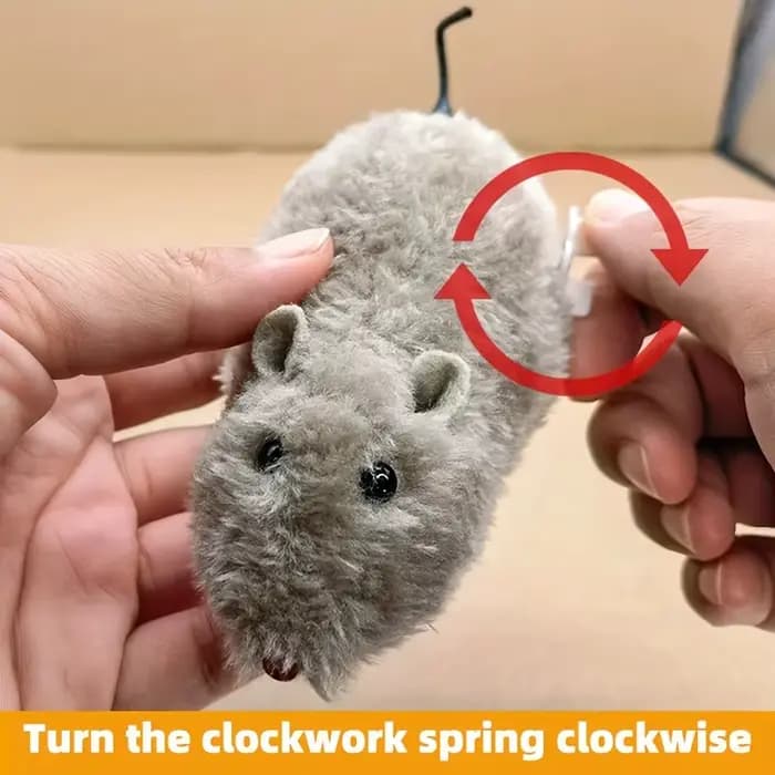 Jouet de souris à remonter en peluche amusant et interactif, 1/5 pièces, pour chats, chiens et enfan
