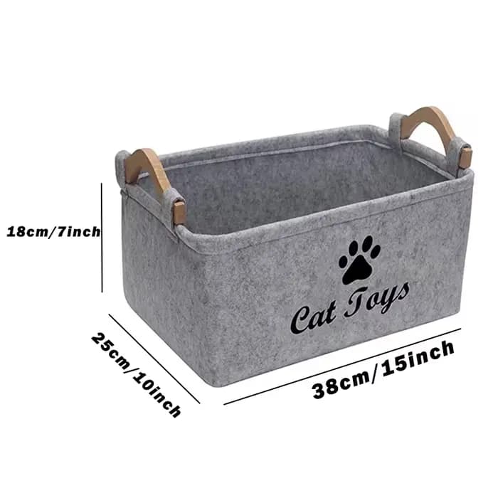 Panier de rangement de fournitures pour chats, 1/2 pièces, panier organisateur de jouets en feutre a
