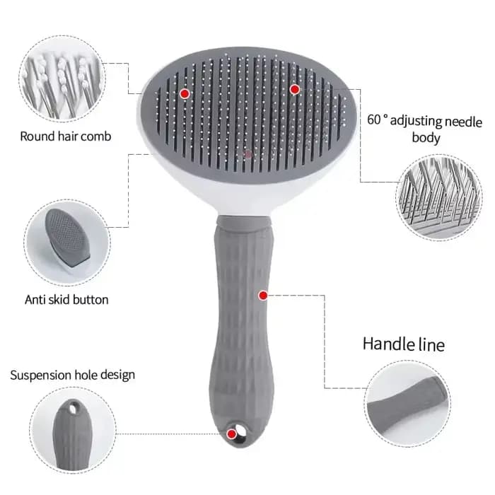 Brosse pour chien et chat, peigne autonettoyant pour enlever les poils d'animaux, outils de toiletta