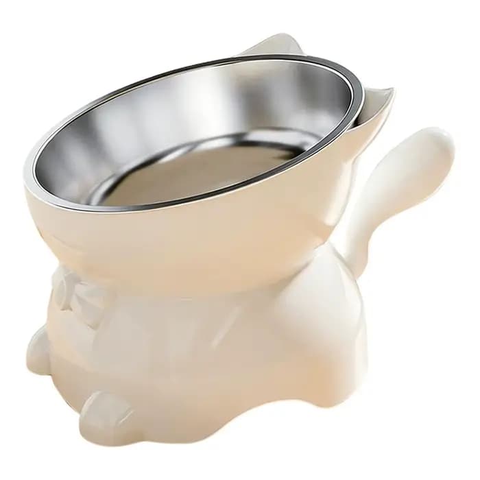 Bol pour chat en acier inoxydable anti-déversement, incliné, pour nourriture et eau, pour chats et c