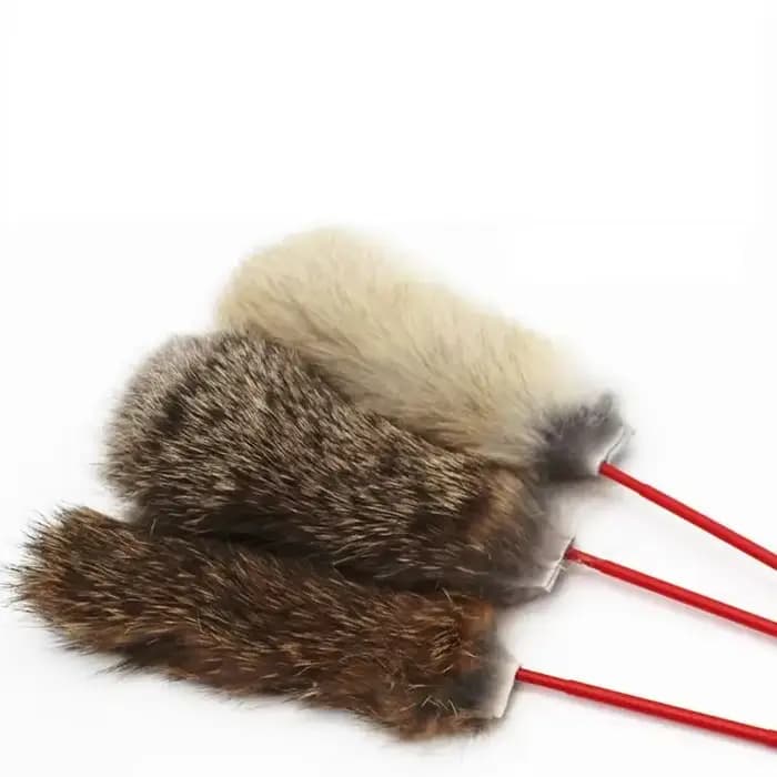 Jouet interactif en poils de lapin, 1 pièce, jouet interactif pour animal domestique, bâton de chat,