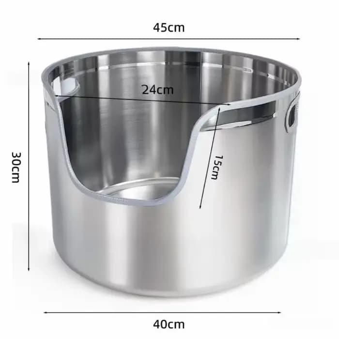 Bac à litière pour chat en acier inoxydable, toilettes pour chat, bac à sable pour animaux de compag