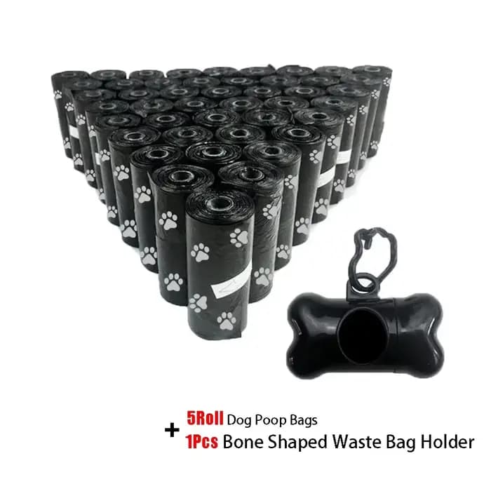 Sacs de merde jetables pour animaux de compagnie, distributeur d'os avec Clip de laisse, fournitures