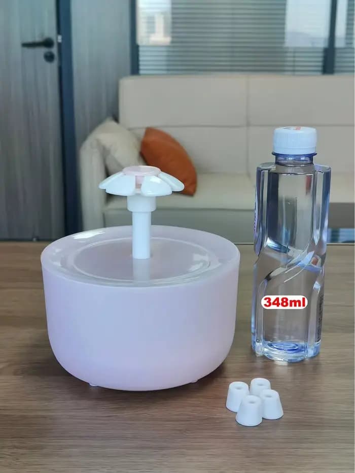 Fontaine à eau automatique pour chat, design floral, 1500ml/50.72oz, avec filtre de circulation, ali