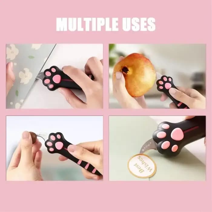 Coupe-boîte tranchante patte de chat mignon, Mini couteau utilitaire Portable griffe de chat, décora
