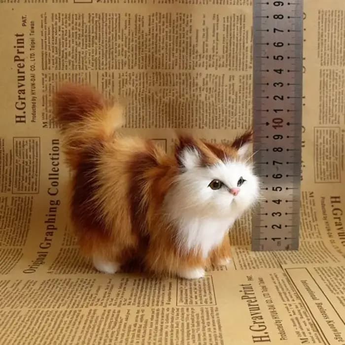 Jouets en peluche de chat de Simulation mignon, modèle de chaton en peluche doux, faux chat, animaux