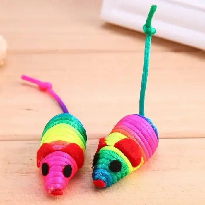 Jouets en peluche pour chat, fausse souris colorée, jouet sonore pour chaton, morsure, jeu amusant,