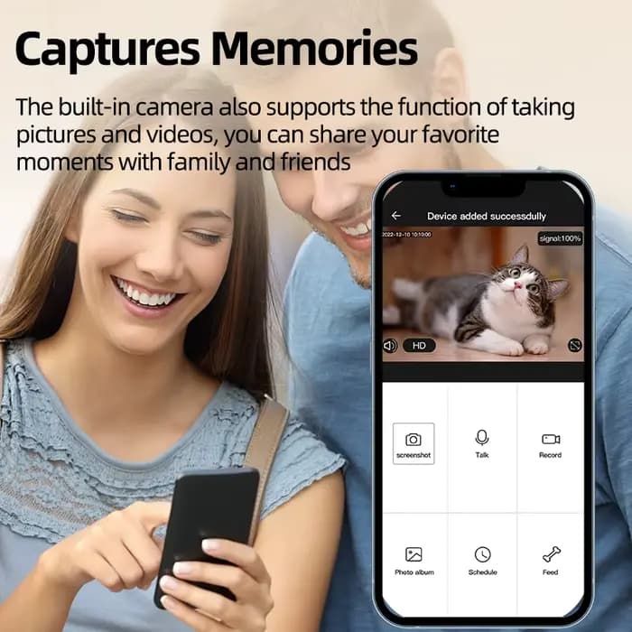 ROJECO mangeoire automatique pour chat avec caméra vidéo distributeur de nourriture pour chat enregi
