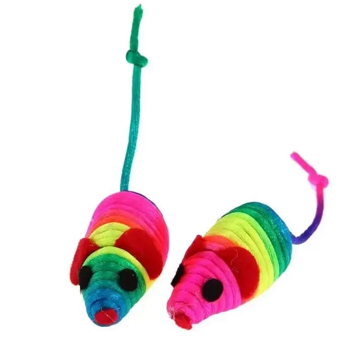 Jouets en peluche pour chat, fausse souris colorée, jouet sonore pour chaton, morsure, jeu amusant,