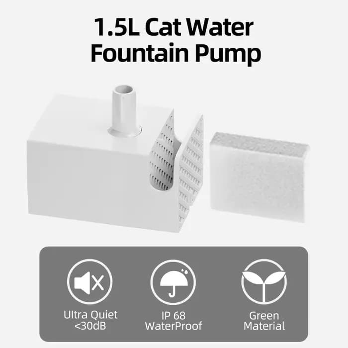 ROJECO-Pompe à Eau pour Fontaine à Eau Transparente pour Chat, Distributeur d'Eau pour Animal de Com