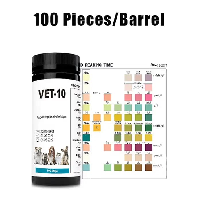 Bandes de test d'urine pour chat et chien, kit de test UTI, bandelettes réactives urinsubtiles, gluc