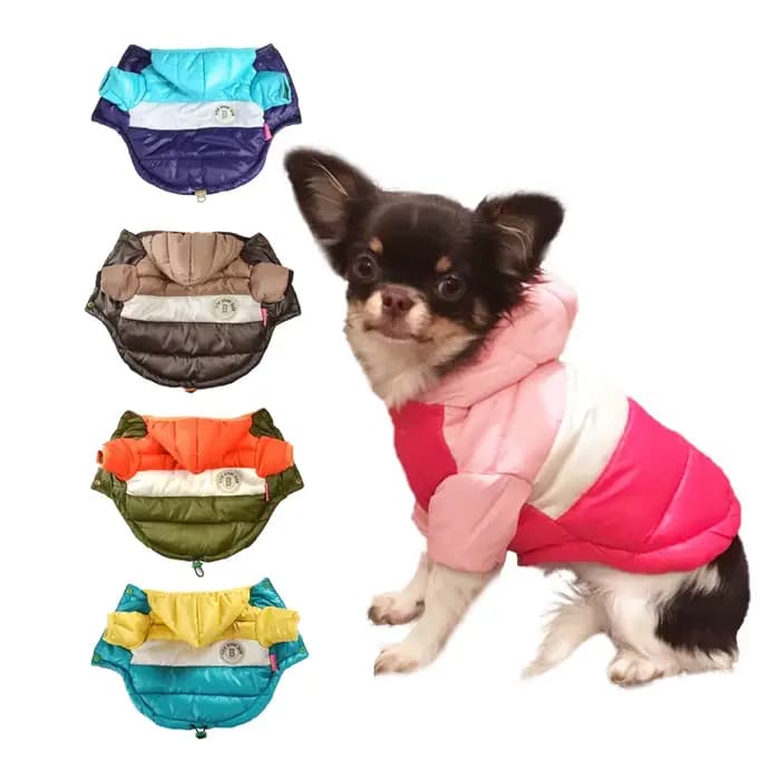 Vêtements d'hiver épais pour chiots, veste en coton brillante pour chien, manteau imperméable pour a