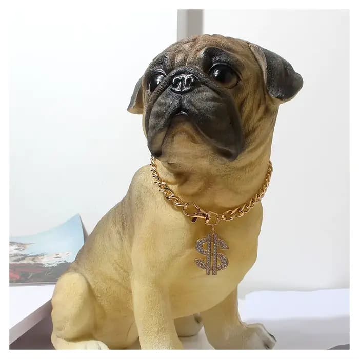 Collier de luxe pour chiens de petite et moyenne taille, pendentifs avec signe de Dollar, Hip Hop, c