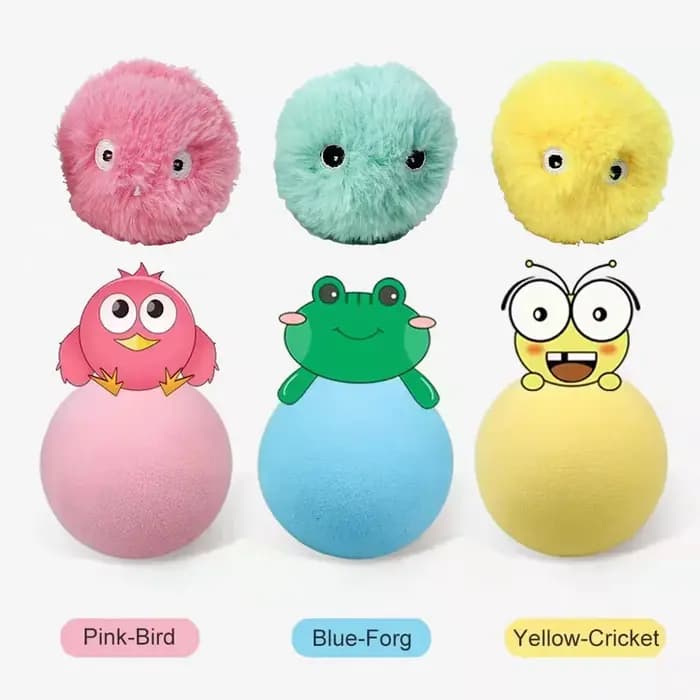 Jouets intelligents pour chat, balle interactive en peluche, jouet d'entraînement électrique avec he
