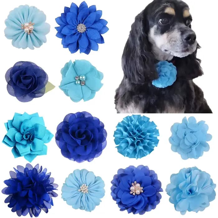 10 pièces fait à la main chien noeud papillon chiot Clolorful fleur collier pour petits chiens anima