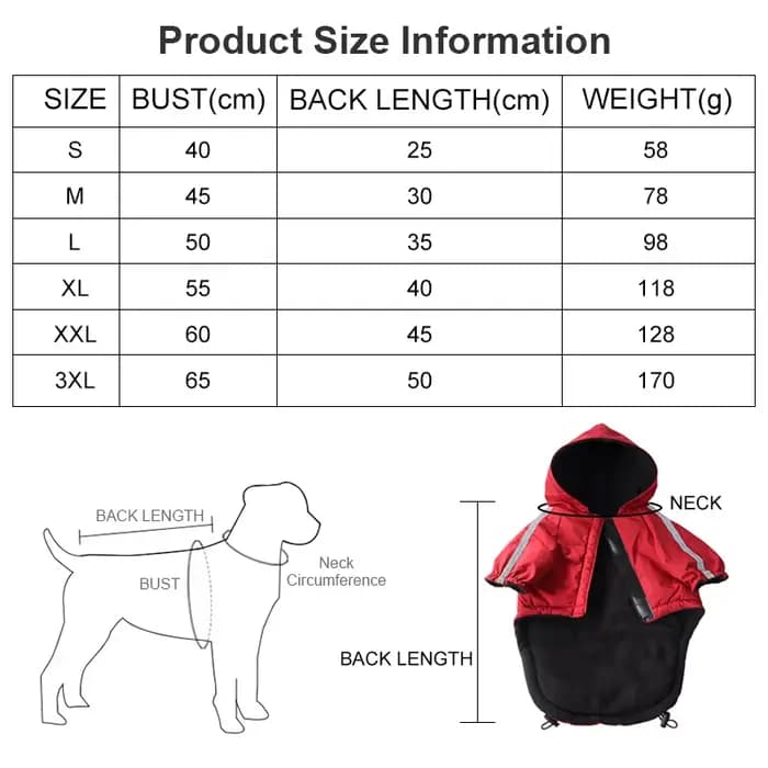Automne hiver chien de compagnie imperméable chaud manteau coton à capuche veste le visage de chien