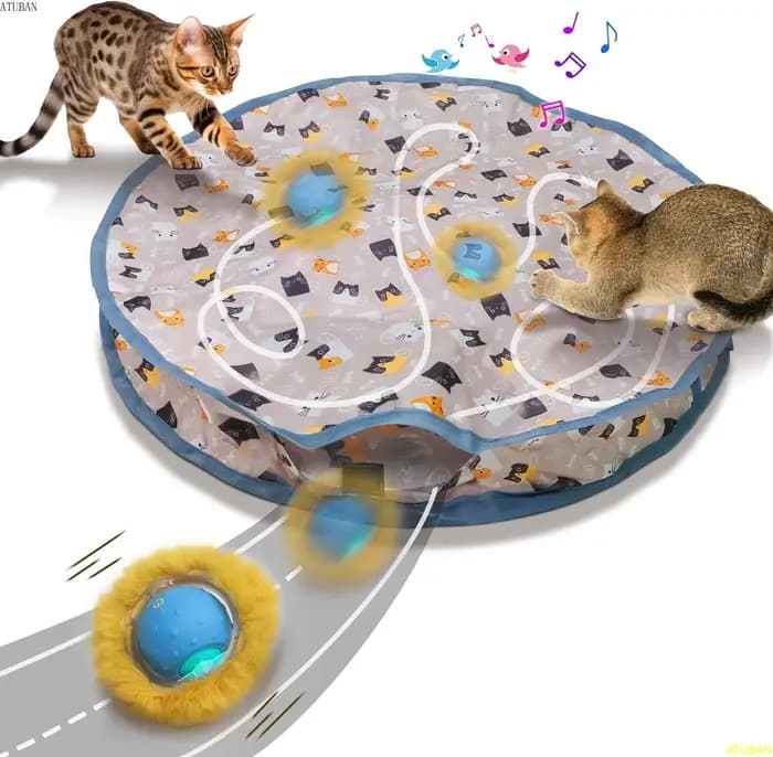ATUBAN-Jouets électriques pour chats, cache-cache pour chaton, jouet coule activé par le mouvement,