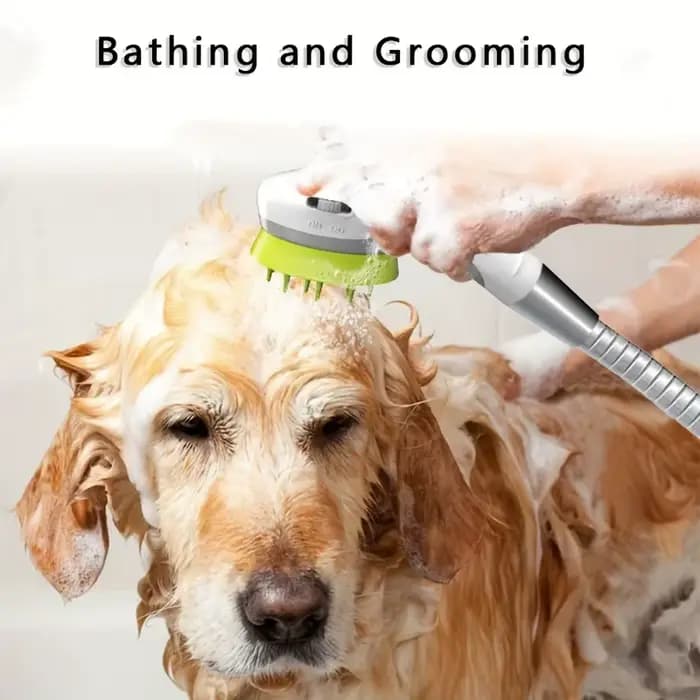 Spray de bain pour animaux de compagnie, pomme de douche, brosse de Massage, gant pour chiens, fourn