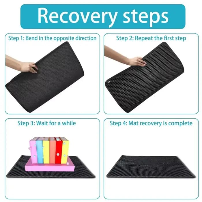 Tapis de litière pour chat avec cadeau, Double couche, imperméable, pour boîte à litière pour animau