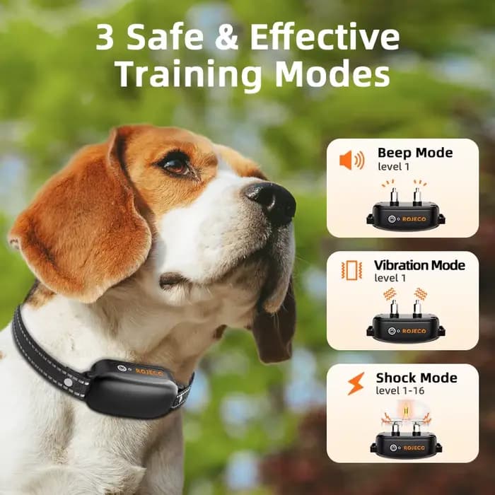 ROJECO-Collier de dressage électrique pour chien, télécommande numérique aste, vibrateur étanche IPX