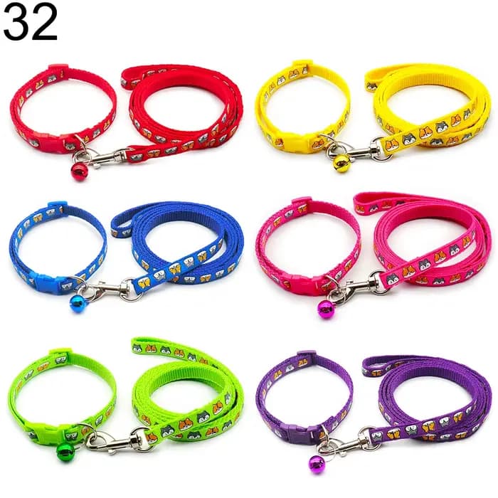 24 ensembles de laisse réglable pour chien et chat, collier pour chiot, marche en plein air, personn