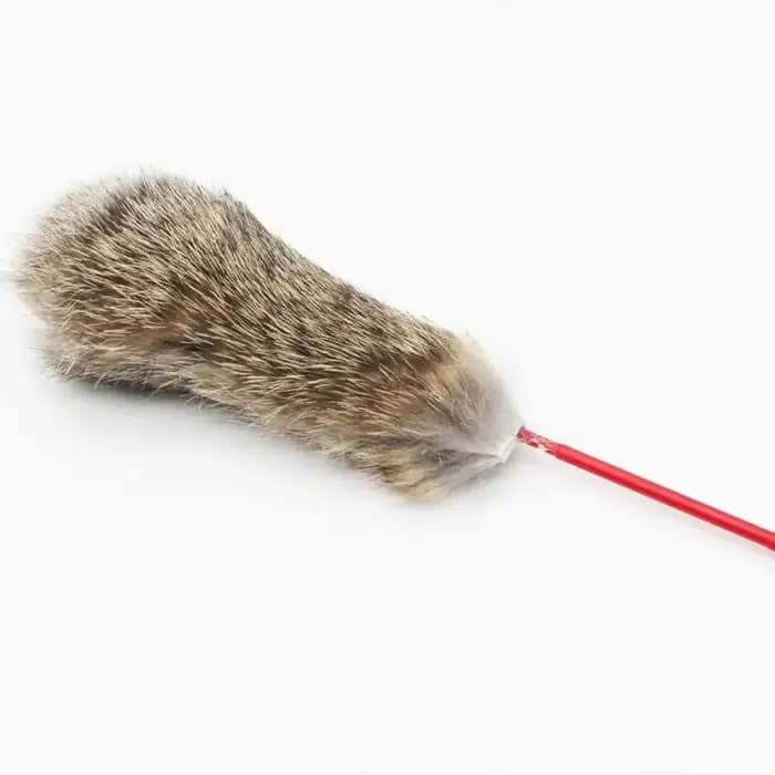 Jouet interactif en poils de lapin, 1 pièce, jouet interactif pour animal domestique, bâton de chat,