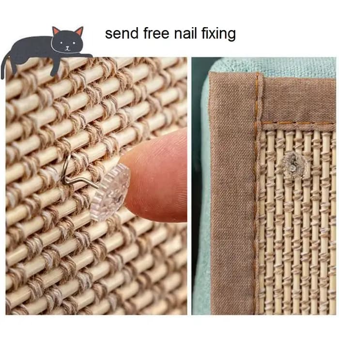 Tapis de canapé en bambou naturel pour chat, planche à gratter pour aiguiser les ongles, grattoir, j