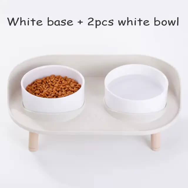 Double bol de sécurité pour chat, avec support en bois et tapis en Silicone, nourriture pour chaton,
