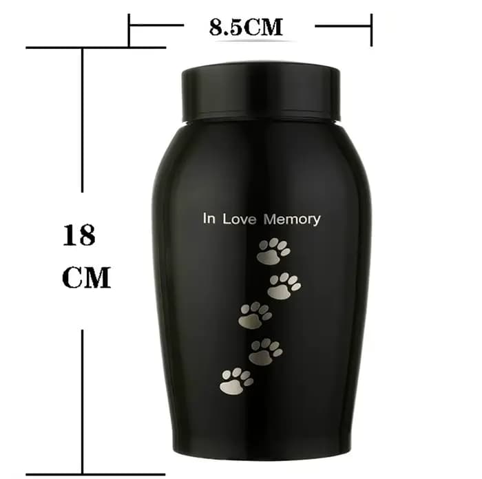 Urnes en acier inoxydable noir et or pour animaux de compagnie, pour chiens, chats, oiseaux, souris,