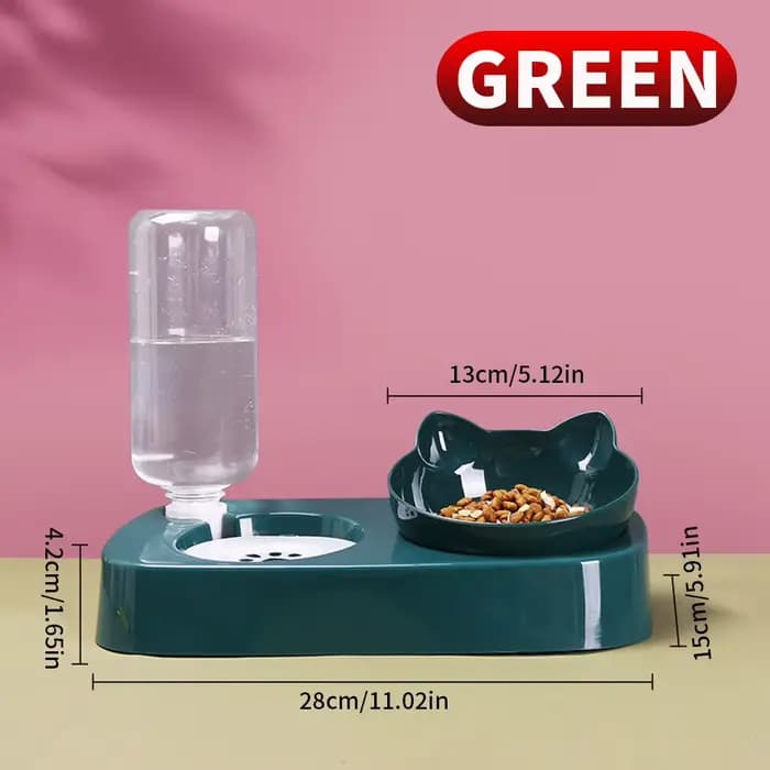 1 pièce-cuiseur pour chat Double bol pour chien eau potable automatique pour chiens et chats aliment