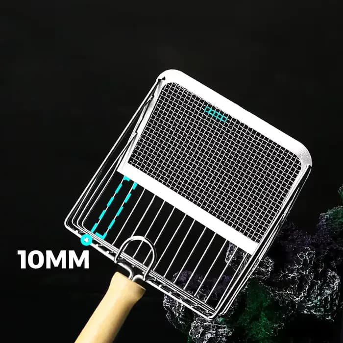 Pelle à litière pour chat, manche en bois en acier inoxydable, facile à rouiller, lavable, cuillère