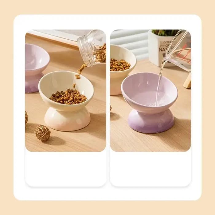 Bol en céramique pour chat, mangeoires d'eau dégradées pour aliments pour animaux de compagnie, four