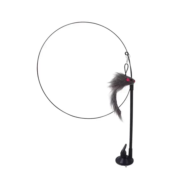 Simulation d'oiseau interactif chat jouet ventouse plume oiseau avec cloche chat bâton jouet pour ch