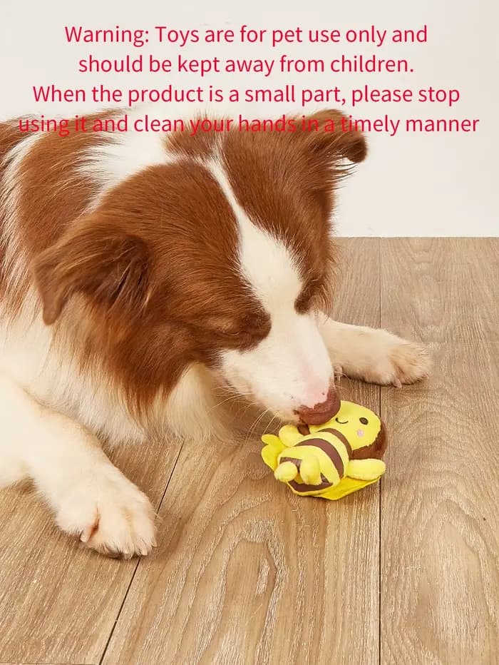 Jouet en peluche petite abeille pour chiens et chats pour interacter et jouer au nettoyage des dents