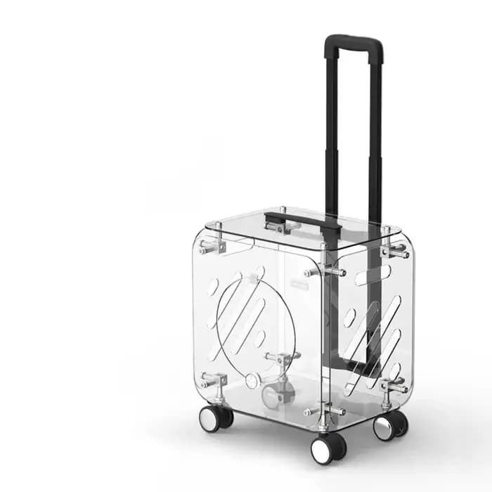 Valise de grande capacité pour animaux de compagnie, sac portable pour chat, étui à roulettes entièr