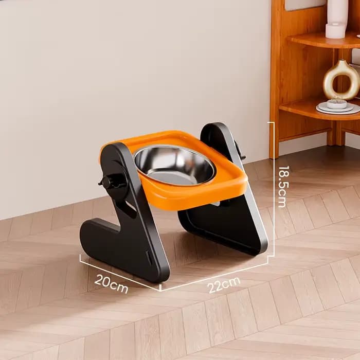 Bol pour nourriture pour chat à hauteur réglable, en acier inoxydable, double bol pour chatons et pe