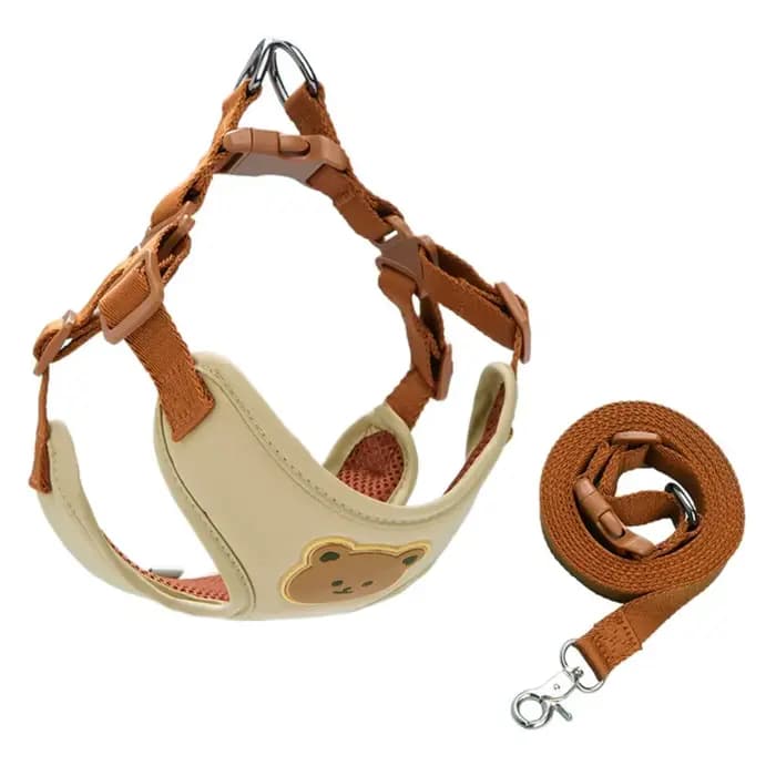 Harnais et laisse créatifs et mignons pour animaux de compagnie, anti-évasion, collier réglable pour